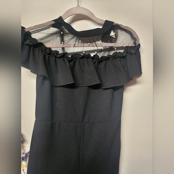 Girls black With Pearl Romper Jumpsuit - Black 11-12 - Picture 2 of 4